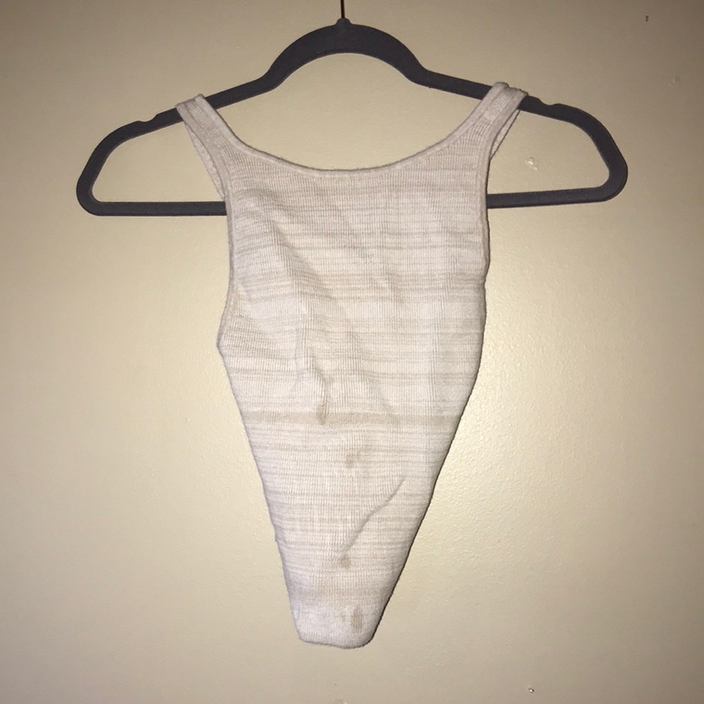 Cross crop tank top